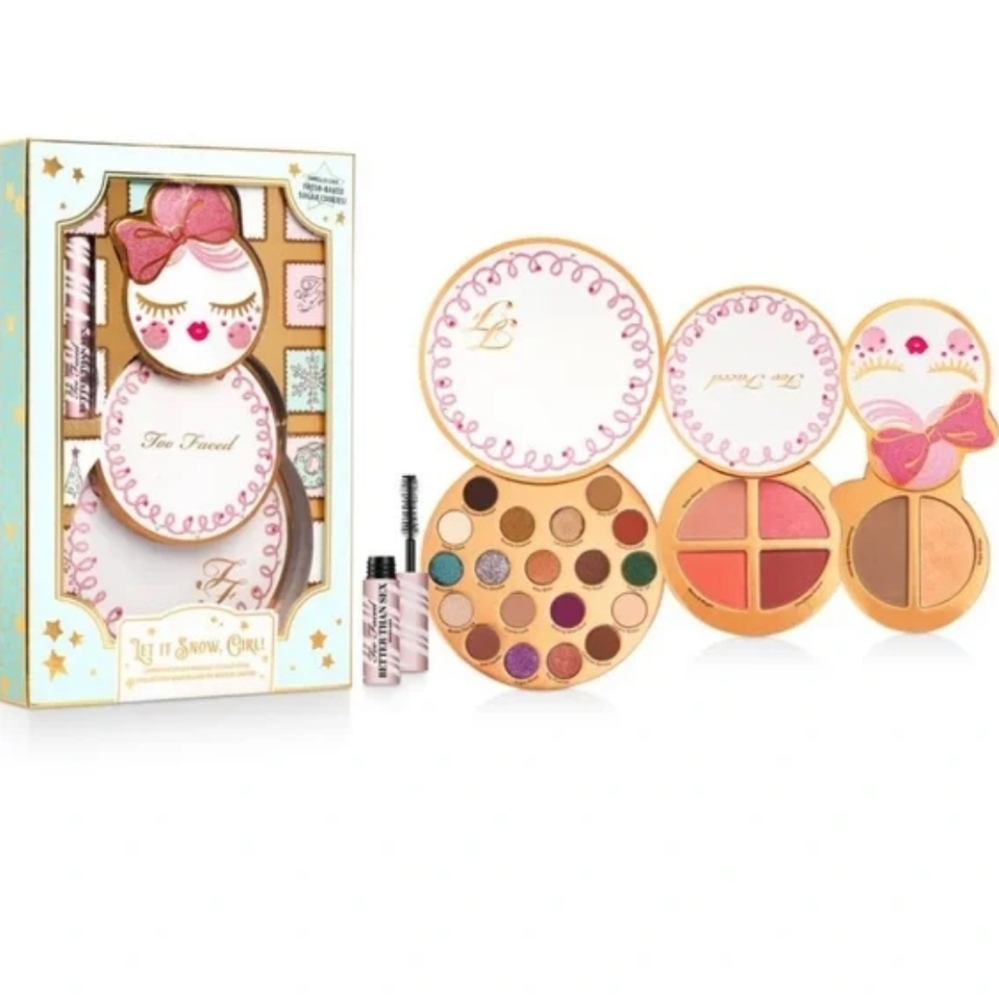 Too faced “let it snow girl” limited edition make up collection